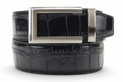 NexBelt Artemis Brushed Nickel Buckle PreciseFit W/ Alligator Dress Belt