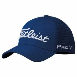 Hireko Titleist Golf Tour Mesh Legacy Fitted Golf Caps - Royal/White